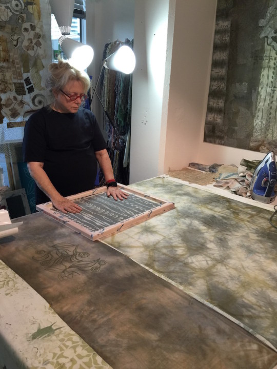 Mary Fisher at work in her studio 