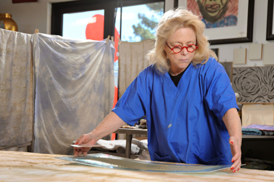 Mary Fisher at work in her studio