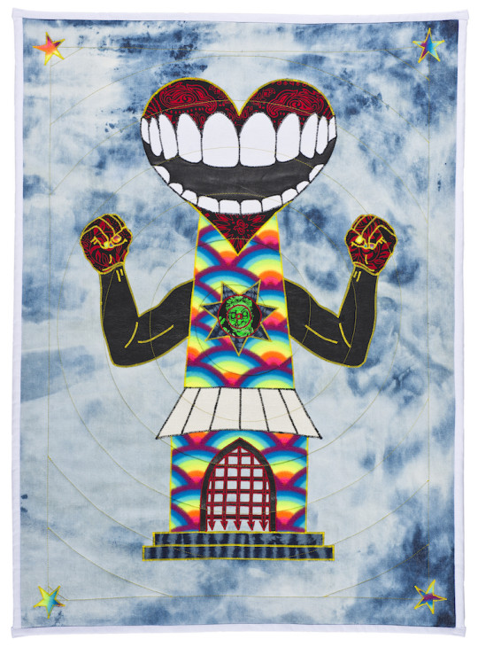 Ben Venom, Open Wide Hand-made Quilt with Recycled Fabric 27” x 37” 2015