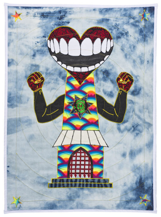 Ben Venom, Open Wide Hand-made Quilt with Recycled Fabric 27” x 37” 2015