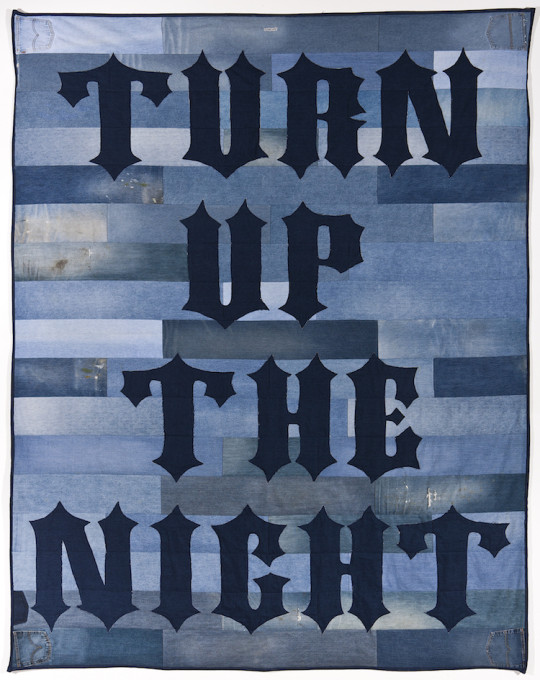 Ben Venom, Turn Up The Night Hand-made Quilt with Recycled Fabric 85” x 107” 2012