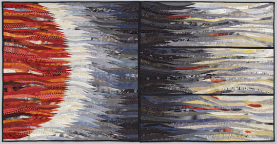 Ann Brauer, Blood Moon Rays, 40 x 80 inches. Photo by John Polak