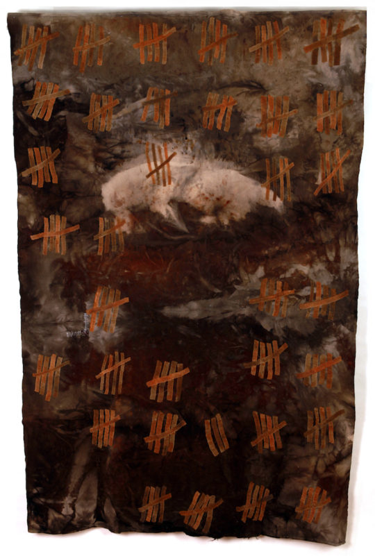Glenys Mann, Memory Cloth 18 Numbers Lost, 45 x 90