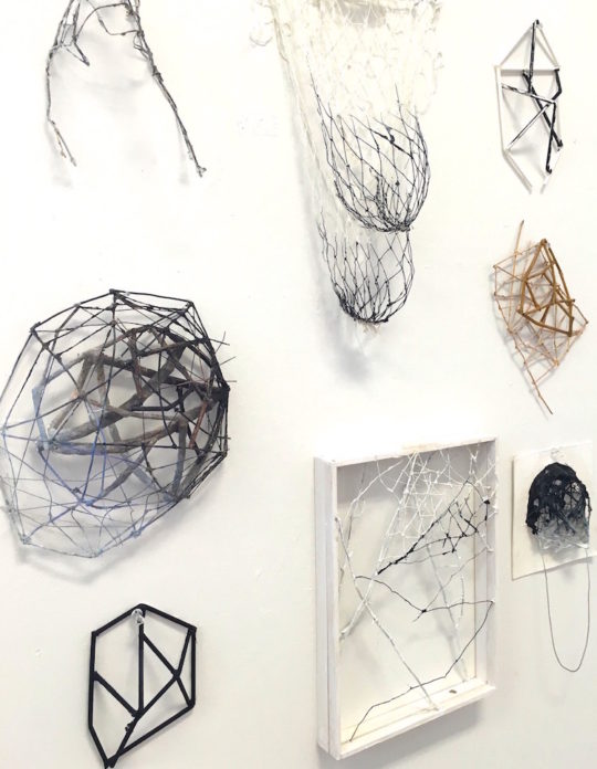Atsuko Chirikjian, 3D Sketches on the wall in my studio