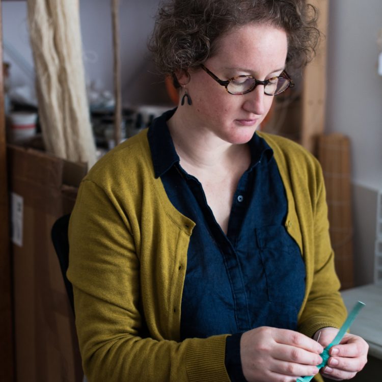 Alice Fox working in her studio. Photo: Carolyn Mendelsohn