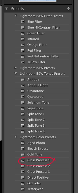 Presets on left