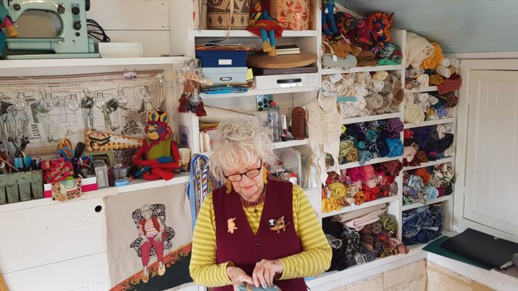 Susie Vickery working in her studio.