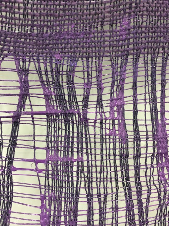 Elise Vazelakis, Detail of Painted Woven Metal, 2016