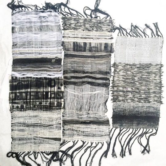 Elise Vazelakis, Woven ink paintings on Japanese Paper, 2015