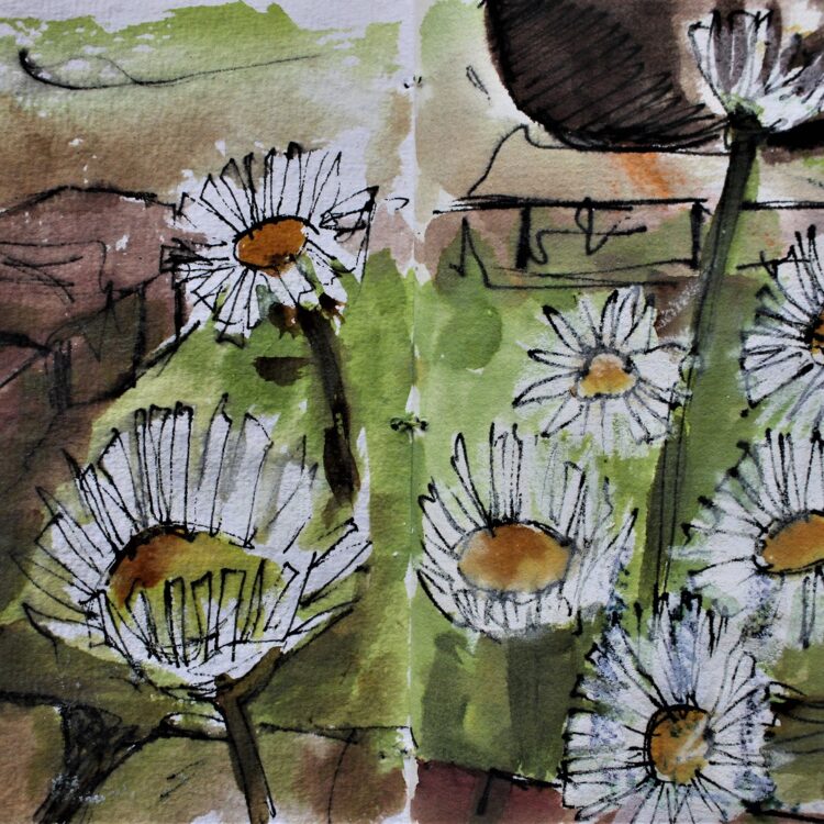 Cas Holmes, sketchbook pages, 2022