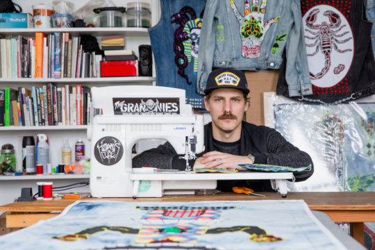 Ben Venom in his studio, Photo by Monica Semergiu