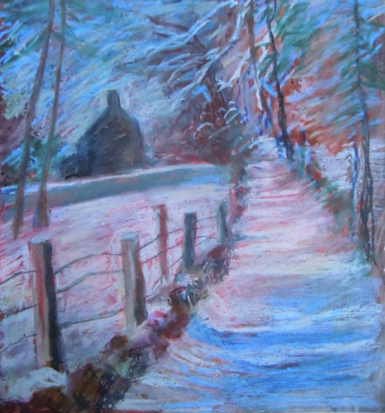 Alison King, Winter at the cottage from an early sketchbook