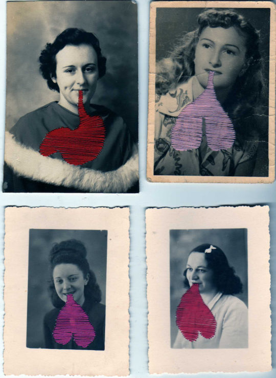 Flore Gardner, Les Hystériques (Photo-embroidery series), 2012