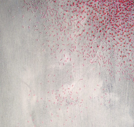 Hilary Ellis, Red Swarm, 2013, mixed media, 38.5cm x 37.5cm