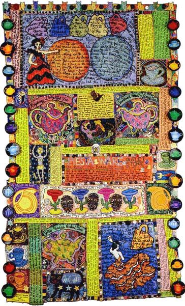 Susan Shie, The Fiesta Ware Quilt, art quilt, 221 x 137cm