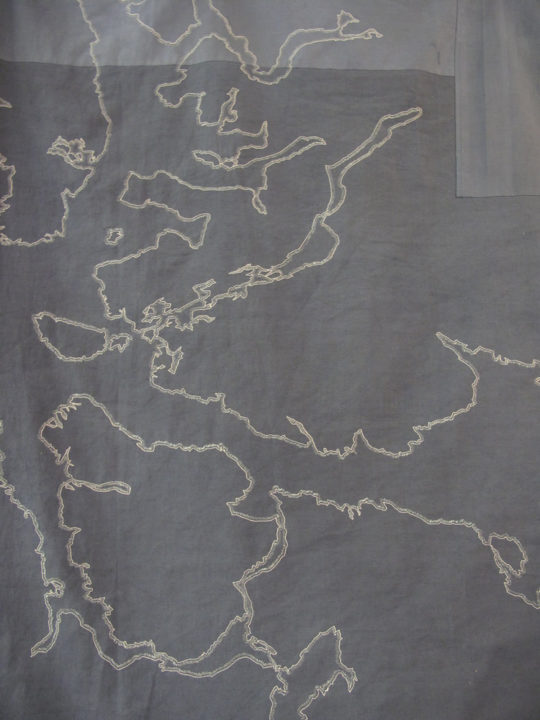 Vanessa Rolf, Battle of Narvik 2010-11, 170cm x 105cm, dyed, patched, machine and hand stitched linen and cotton