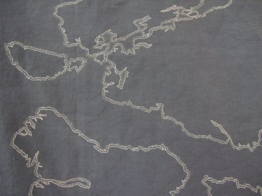 Vanessa Rolf, Battle of Narvik detail, 2010-11, 170cm x 105cm, dyed, patched, machine and hand stitched linen and cotton