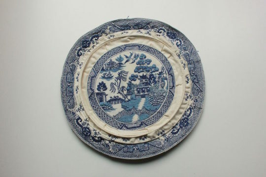 Jessica Tang, Blue Willow Plate, 2016, 11" in diameter