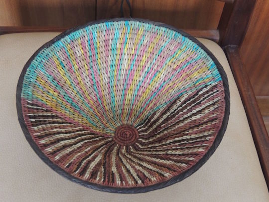 Terra Fuller, Hand woven palm basket with natural and synthetic dyes, 2014
