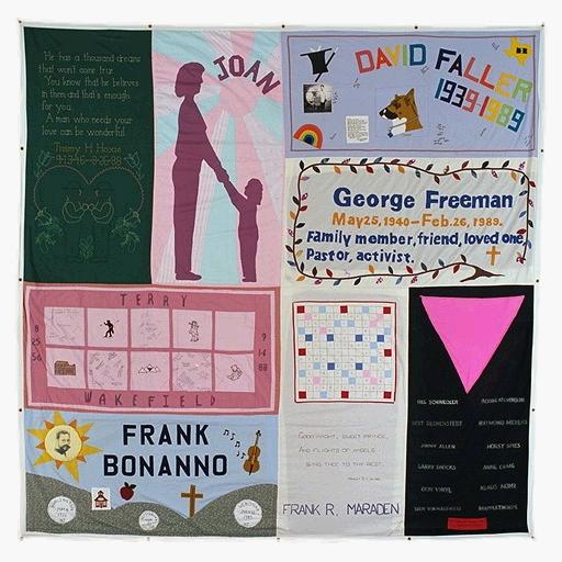 AIDS Quilt panel with Frank Bonanno's tribute