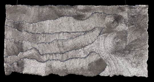 Olga de Amaral, Aqua IX, 2011, Linen, gesso, acrylic and palladium 39” x 78”. Courtesy of Casa Amaral © Diego Amaral.