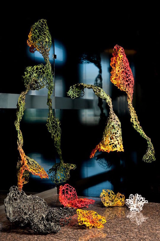 Paulina Ortiz, DEL BOSQ - AL INT, 2013, Dyed vegetable fiber pulp  over wire mesh, variable dimensions