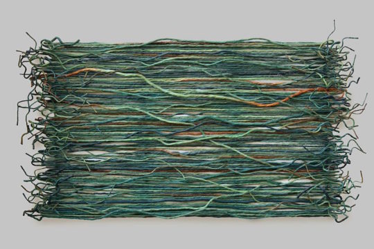Paulina Ortiz, Aqua, 2008, Twisted sisal elements with acrylic, height 24″ x width 40″ x depth 2" 