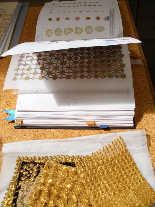 Kate Wells, Sketchbook and gold samples, 2016