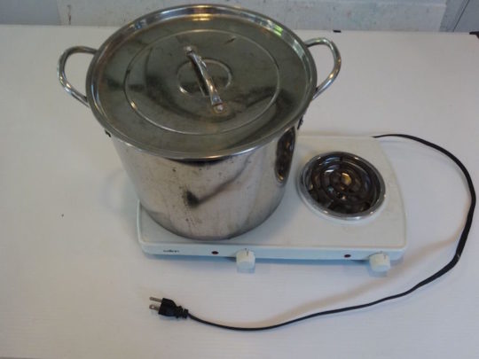 Stainless Steel Pot and Hot Plate for cooking kozo fibre