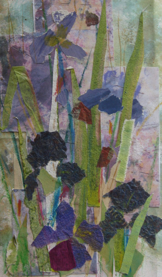 Viv Young, Irises paper collage