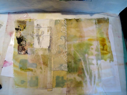 Cas Holmes, Layers laid out for pasting