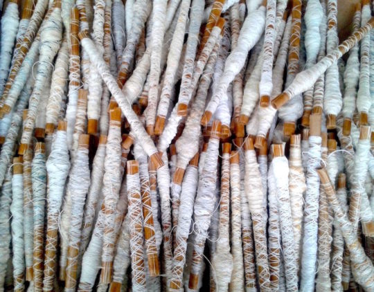 Finished hand-made pirns.