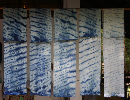 Vivien Prideaux, Indigo Kimono, silk 2 m x 39 cms