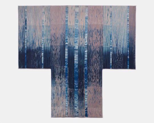 Judith Content, Indigo Ice, 2016, 74" x 70"