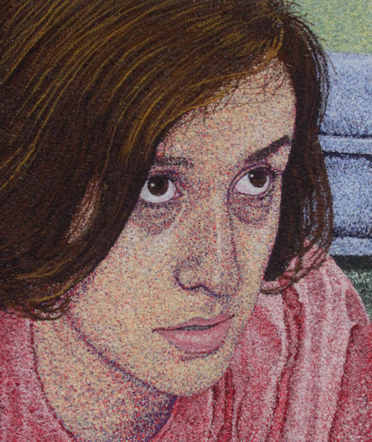 Frank Sabatté, Magdalene, 12 x 10, 2012, Random-stitch, free-motion embroidery and appliqué