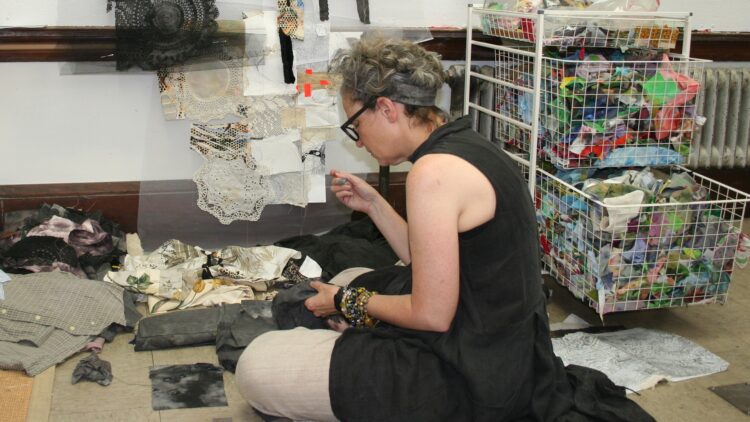 Merill Comeau in her studio