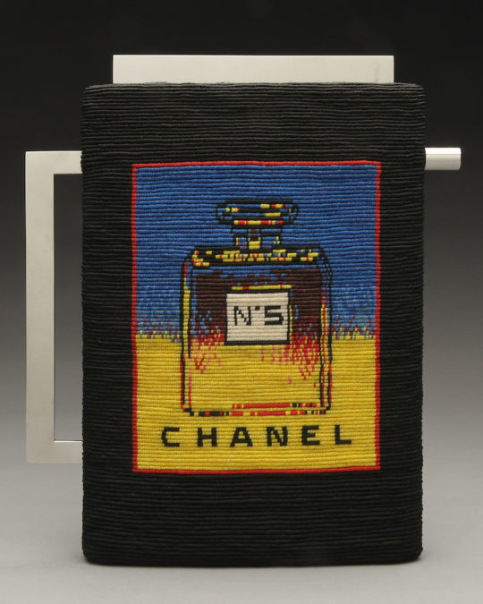 Kate Anderson, MARILYN: Warhol’s Chanel (reverse view), 2015, 11 x 9.5 x 2, knotted waxed threads, stainless steel