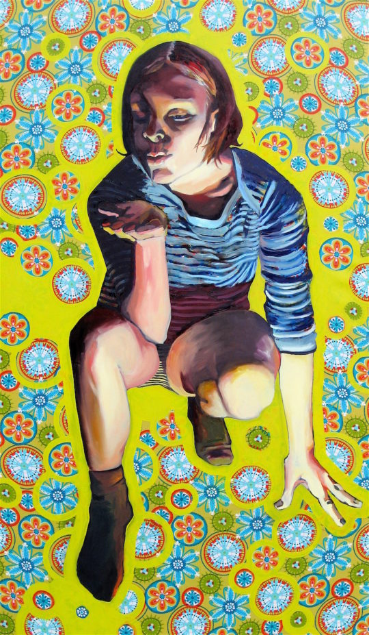 Kelly Kozma, Bubbles, 2008, 60"h x 35"w, Oil on fabric 