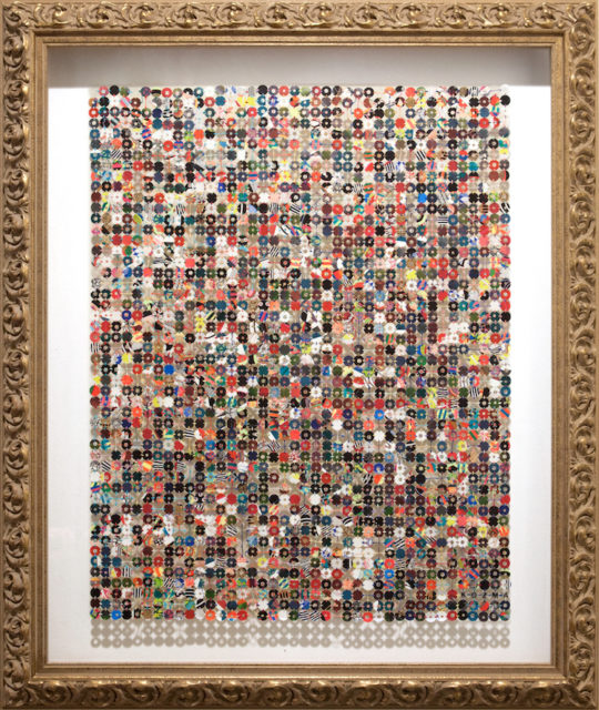 Kelly Kozma, Hotel Lobby, 2015, 33.5h x 28.5w, assorted punched paper hand-stitched together