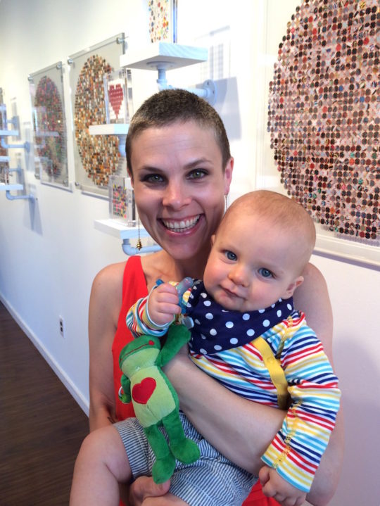 Kelly Kozma, my son and I at the opening of POINT 5 at Paradigm Gallery, 2017