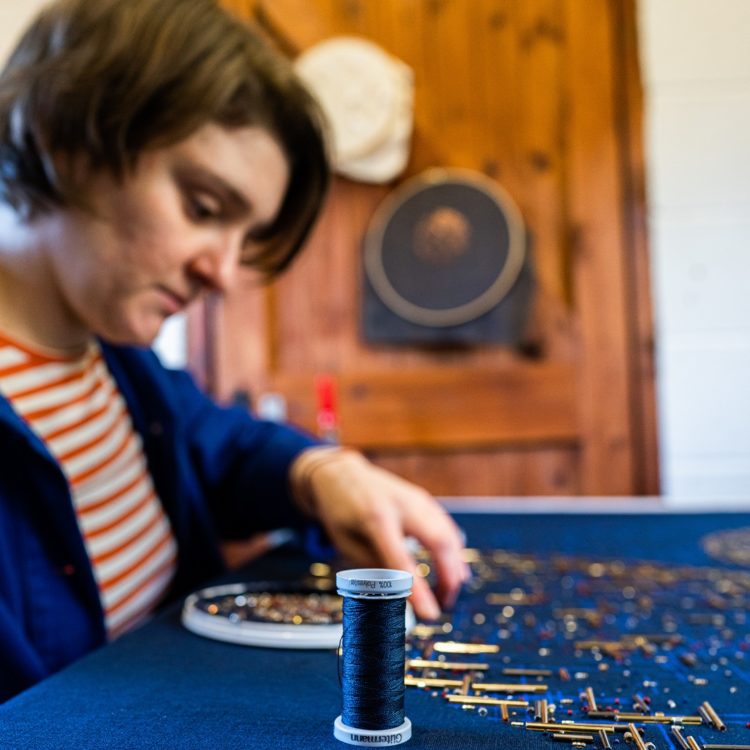 Hanny Newton, working on a commission. Photo: Joshua James Photography.