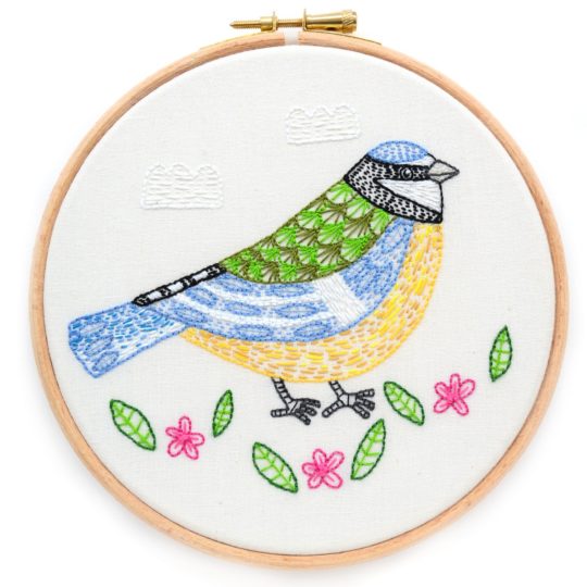 Chloe Redfern: Blue tit, 2015, Hand embroidery with stranded cotton threads