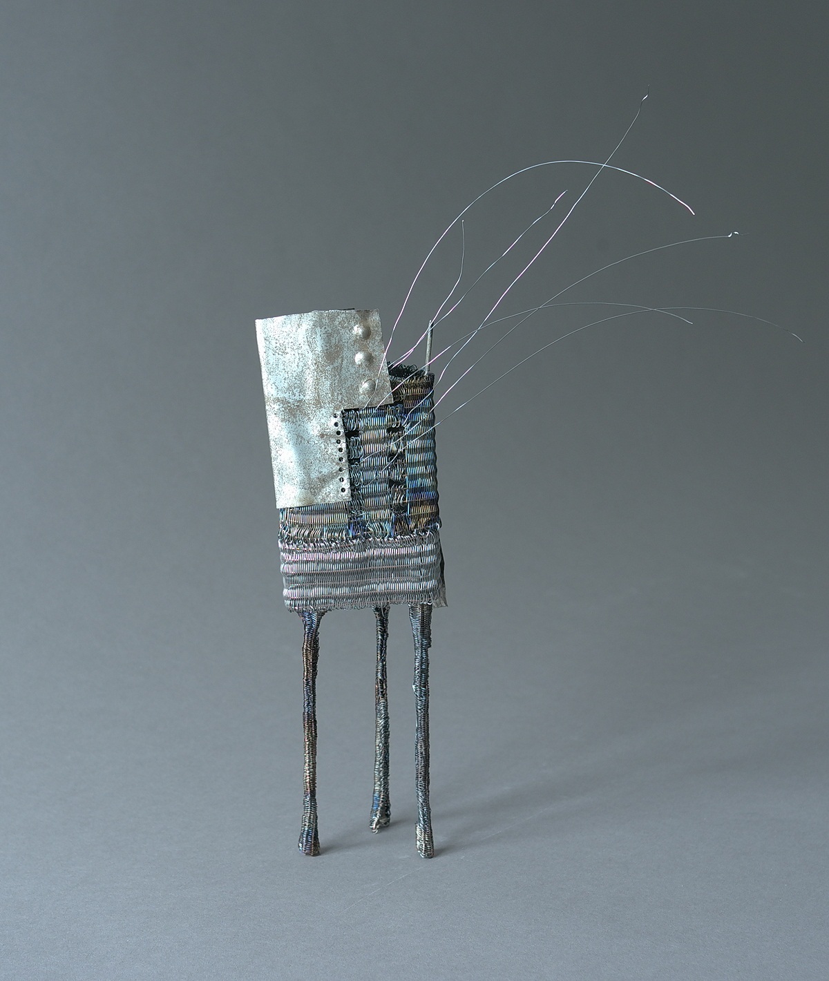 Kieta Jackson: Observer, 2018, Woven steel wire and sheet