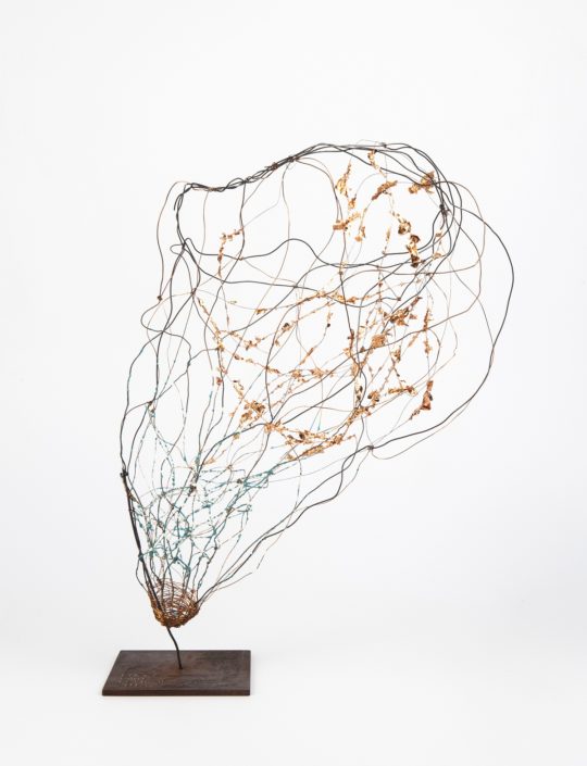 Patrizia Polese: Cornucopia, 2018, sculpture - iron, copper, copper foil, colour acrylic drops