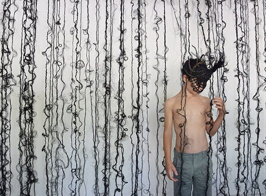 Patrizia Polese: The Jungle, 2015, installation - plastic yarn