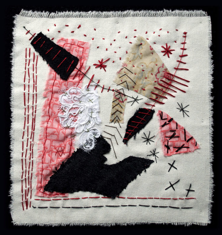 Ann Vollum: Dance, 2018, stitched sample piece from Exploring Texture & Pattern