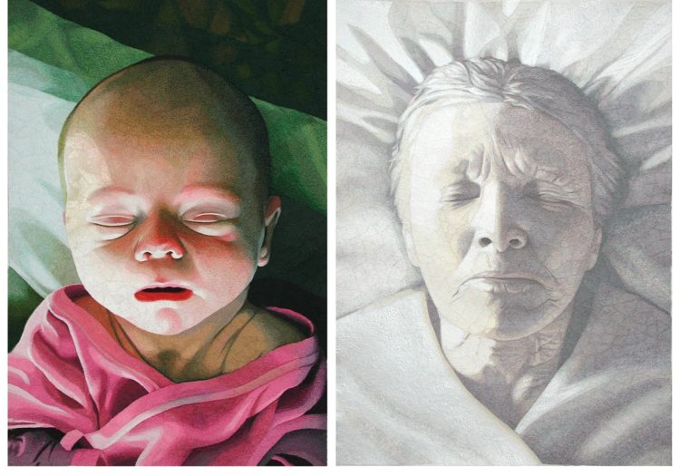 Malin Lager: Birth and Death-Both a Birth, 2003, Fabric Thread Machine Embroidery