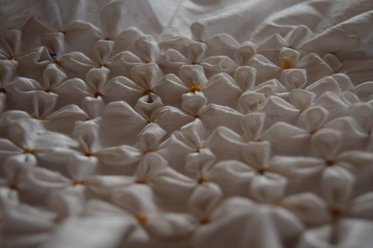 Saheli Women: Smock sample, 2019, Smocking using embroidery thread