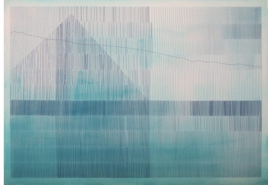 Inga Liksaite: Home #4, 2018, Acrylic and stitch on canvas