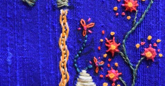 Saheli Women: The garden embroidery sample (Detail)